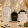 Vanilla 28 inspired perfume 100ml Eau de Parfum bottle with two white boxes, gold detailing, and vanilla-themed styling